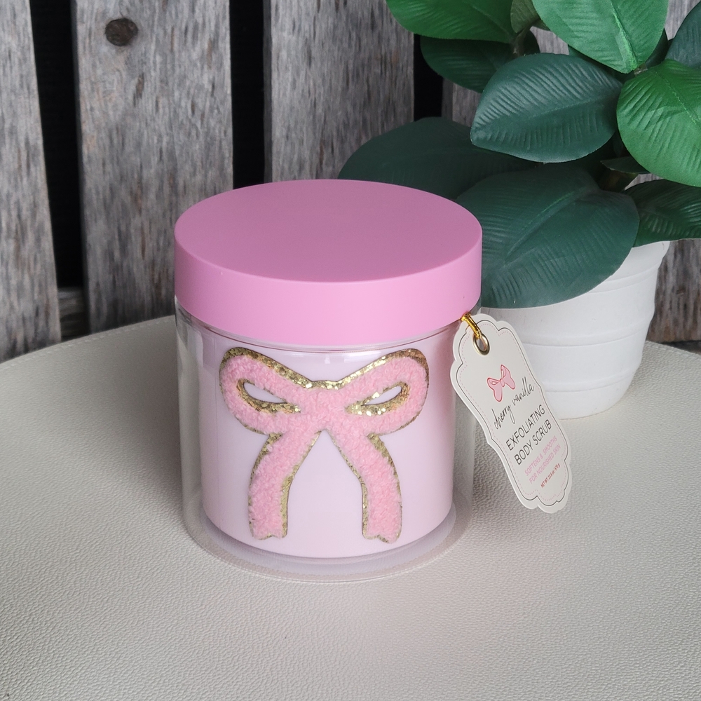 Cherry Vanilla Pink Exfoliating Body Scrub with Bow Design - Picture 5 of 8